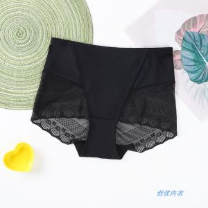 Xinjia Belly Contracting Underwear Womens Mid-Waist Ice Silk Traceless plus Size Mesh Body Shaping Waist String Hip Raise Skinny Briefs