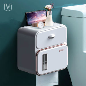 กล่องใส่กระดาษชำระกล่องเก็บผ้าอนามัยกล่องใส่กระดาษทิชชู่ม้วนห้องน้ำชั้นวางของกันน้ำหรูหราเบาๆกล่องใส่กระดาษทิชชู่แบบสร้างสรรค์