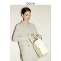 Cejia ชุดสูทลำลองสีเขียวอ่อนสามอะซิเตทมินิมอลเสื้อโค้ทชุดสูทเรียบหรูสำหรับผู้หญิงแบบใหม่ฤดูใบไม้ผลิและฤดูร้อนปี2024. 