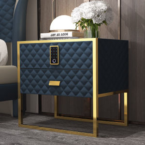 Accessible Luxury Smart with Lock Solid Wood Bedside Cabinet Minimalist Modern Bedroom Small Minimalist Storage Cabinet Free Installation