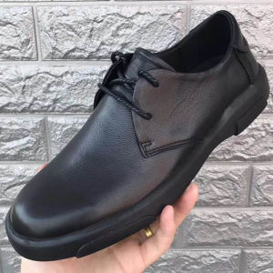 รองเท้าหนังแท้ลำลองไซส์ใหญ่สำหรับผู้ชาย Lase Cat รองเท้าลำลองหนังวัวชั้นบน สวมใส่สบาย ระบายอากาศได้ดี ทรงกลม ยางพื้นแบน