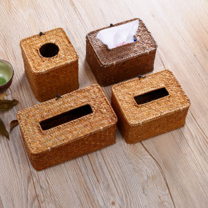 Home Better Handmade Straw Woven Tissue Box Living Room Home Woven Paper Extraction Box Restaurant Tissue Storage Box Car
