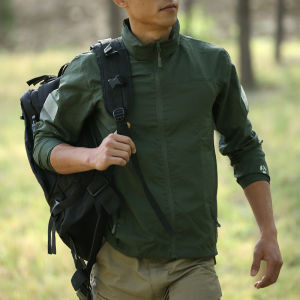 Mens Outdoor Ultra-Thin Breathable Summer Sportswear Sun Protection Windbreaker Fishing Shirt Quick-Dry Water-Resistant Nylon