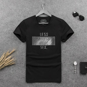 Áo Thun Nam Tay Ngắn Cổ Tròn Thường Ngày Mùa Hè 2024 Áo Thun Cotton Chống Nhăn in Họa Tiết Tùy Chỉnh Dáng Ôm Vừa Vặn