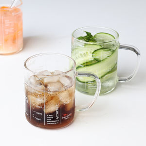 Thickened Heat Resistant Glass Cup with Handle for Home Microwave Milk Cup Office Drinking Water Cup Original Design by Xiaole