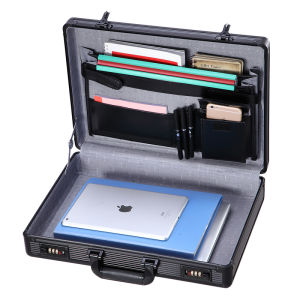 Handheld Aluminum Alloy Password Box Document Briefcase Business Laptop Lockable Storage Case Mens Leather Bag Travel Suitcase