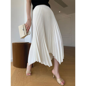Korean Order ~ Super Slimming! Autumn New Elegant Elegant Solid Color Irregular Pleated Skirt Skirt Womens Skirt