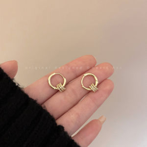Elegant Simple Circle Earrings Womens Fashion Jewelry Unique Personality Studs Alloy Silver Gold Plated Korean Style Fresh out