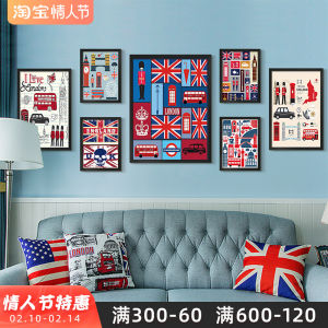 British London Style Living Room Bedroom Decorative Painting Modern Minimalist Paintings Bar Coffee Shop Mural and Wall Painting