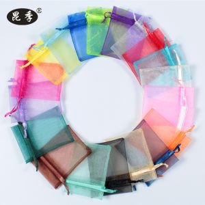 Kunji Pure Color Pearl Tulle Baggy Stylish Retro K-style Yarn Candy Packaging Wedding Supplies Small Gift Trial Use Drawstring