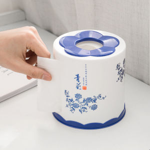 Home Use Paper Towel Box Creative Bathroom round Barrel Napkin Draw Paper Storage Box Living Room Coffee Table round Desktop