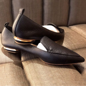 Giày Da Nữ Giày Vải Quả Vải Phong Cách Anh Giày Nữ Cỡ Lớn Giày Một Lớp Mũi Nhọn Kiểu Đường Tinh 43 Giày Loafer Đế Bằng Miệng Nông