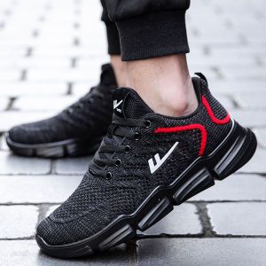 Warrior Sneakers Mens Shoes Summer Breathable Mesh Running Shoes All Black Casual Mesh Surface Shoes Abrasion Resistant Work Shoes Men