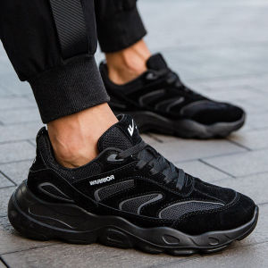 Warrior Mens Shoes Spring and Autumn New Mens Casual Sneaker Thick Sole Increased Wear-Resistant Non-Slip Outdoor Running Travel Shoes