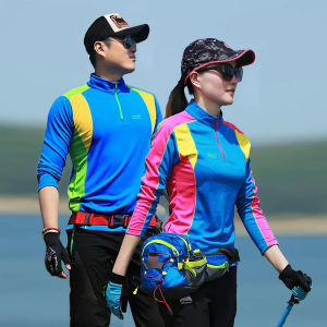 Sports Outdoor Mens and Womens Stretch Long Sleeve Quick Drying Clothes Hiking Mountaineering Team Uniform Dance Group Quick-Drying Team Uniform