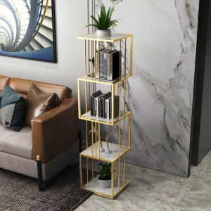 Accessible Luxury Iron Storage Rack Floor Living Room Partition Shelf Scandinavian Internet Celebrity Storage Rack Flower Rack Bedroom Simple Bookshelf
