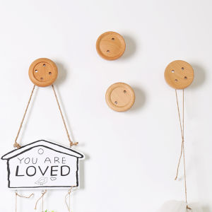 INS Style Hook Solid Wood Scandinavian Sticky Hook Decorative Door Rear Coat Hook Creative Hallway Wall Hanger Punch-Free