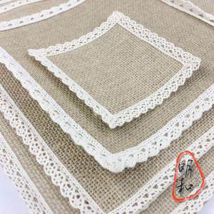 10 | 20 | 30 | 40ซม. แผ่นรองจานผ้าลินินสีเหลืองสำหรับใช้ในร้านอาหารร้านกาแฟร้านอาหารโรงแรมแผ่นรองจานแผ่นรองถ้วย