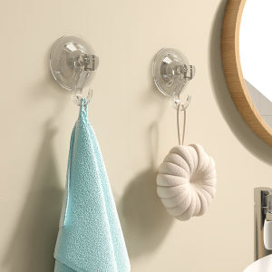 Powerful Vacuum Removable Suction Cup Hook Reusable Bathroom Glass Non-Perforated Towel Traceless Sheer Sticky Hook