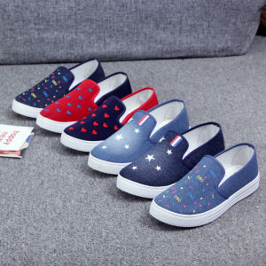 Casual Canvas Slip-On Shoes Womens Flat Bottom Low Cut Lazy Persons Leisure Shoes Match All Old Beijing Cloth Single Shoes