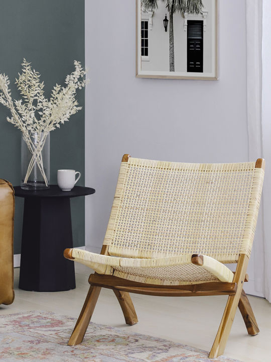 Not Ugly Design Living Room Chair Rattan Woven Chair Folding Rattan Chair Ins B & B Recliner