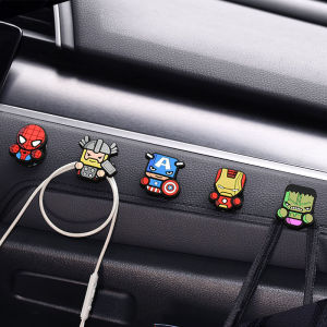 Cute Cartoon Car Seat Back Hooks Interior Vehicle Rear Seat Chair Back Hook for Co-Driver Sticky Female Car Accessories