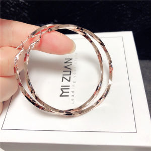 Rose Gold S925 Pure Silver Large Earrings Women Elegant Personality Korean Style Fashion Jewelry Fresh out New Year 2024