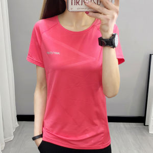 Summer Sports Short Sleeve Womens Quick-Drying Breathable plus Size Loose round Neck T-shirt Workout Top Running Casual Shirt Half Sleeve
