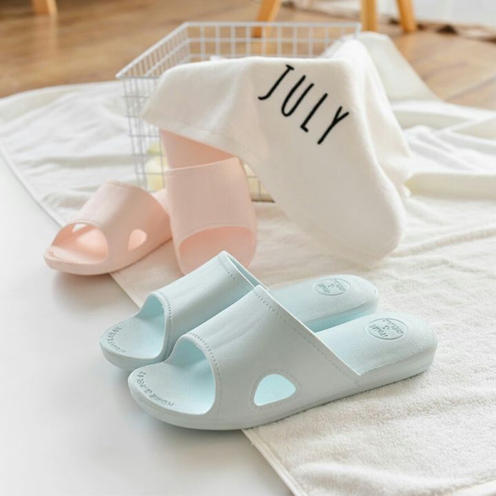 Japanese Style Indoor Slippers Women's Summer Lightweight Soft Bottom Slip-On Home Shoes Anti-Slip Odor-Resistant Couples Sandals