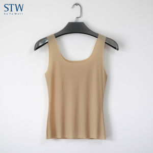STW Women's Seamless Ice Silk Vest One-Piece Base Layer Strapless Bra Nude Color Summer Breathable Underwear Tank Top