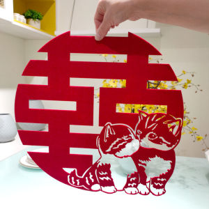 สติกเกอร์ติดผนังลายการ์ตูนกระดาษตัดกระดาษลายดอกไม้ตกแต่งห้องจัดงานแต่งงานสติกเกอร์ติดประตูลายตัวอักษรสามมิติแบบกำหนดเองสำหรับตกแต่งห้องจัดงานแต่งงาน