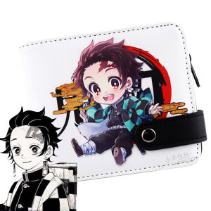 Kimetsu No Yaiba Wallet Male and Female Student Teenager Kids Stove Door Tanjirou Nezuko Anime Cute Coin Purse