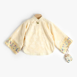 Pcy812 Autumn New Style Large Sleeve Chinese Style Improve Chinese Style High Collar Short Section Retro Top Womens Clothing