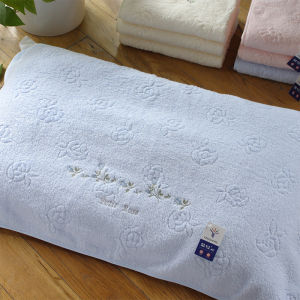 Couples Home Use Spiral Cotton Pillowcases Double Pack Solid Color Dense Cotton Pillow Towels by KING SHORE