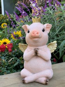 Resin Cartoon Animal Decorative Figurines Garden Courtyard Decoration Small Rabbit Dog Pig Home Decor Accessories Desktop Ornament