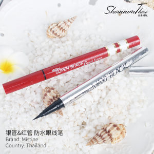 Mistine Super Black Eyeliner Liquid Waterproof Sweatproof Long-lasting Smudge-proof Beginner-friendly Red Tube Eye Makeup