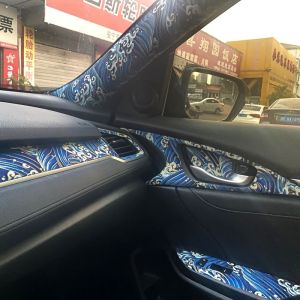 สติกเกอร์ตกแต่งภายในรถยนต์ JDM Wave Carp AB Column Roof Self Adhesive Patch Film Honda Civic รุ่นที่ 10