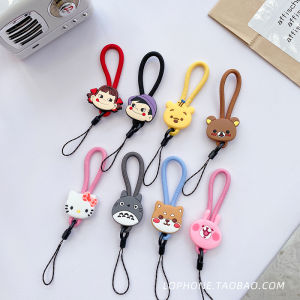 Cute Cartoon Nylon Lanyard for Mobile Phone Key USB Flash Drive Anti-Loss Female Style with Short Pendant Anti-Fall Decoration Chain