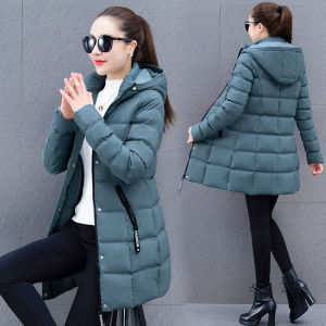 Red Slimming down Jacket Womens Mid-Length Thickened Winter New Style Oversize Cotton Padded Coat Warm Korean Style Coat