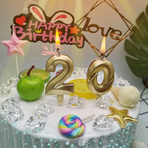 Diamond Digital Candle Golden Birthday Cake Decoration Party Creative Childrens Birthday Party Anniversary Mens and Womens Celebration