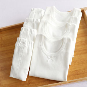 Giá 2 Chiếc! Bộ Đồ Áo Lót Trẻ Em Màu Trắng Áo Thu Mặc Trong Gia Đình Mẫu Xuân Thu Cotton Cho Bé Trai Bé Gái Quần Thu