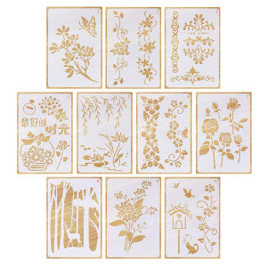 Childrens Painting Template Ruler Hollow Hand-Written Newspaper Material Ruler Drawing Tool Student Notebook Making Album Mold