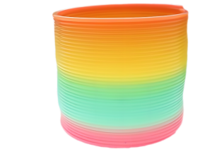 เครื่องประดับสปริง Slinky สแตเลสวงกลมสีรุ้งของขวัญสร้างสรรค์สำหรับการทดลองวิทยาศาสตร์