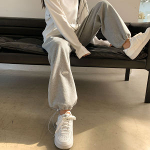 Gray Wide Leg Pants Womens Casual Loose Sports Trousers American Style Small Size Autumn Winter New Arrival Loose Fit Sweatpants