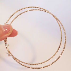 Original Design Geometric Circle Earrings: Shiny Large Hoop Women's Fashion Jewelry Ear Studs