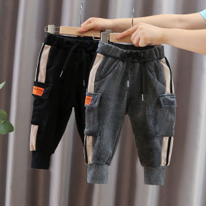 Quần Dài Lót Lông Cừu Dày Cho Bé Trai Mùa Thu Đông Quần Dài Thường Ngày Cho Trẻ Em Quần Cotton Trẻ Em Thời Trang Mới Về