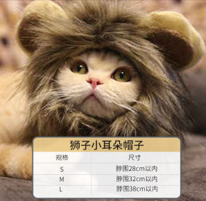 Kitty Lion Headgear Ornament Jiafei Blue Cat Dress up Cute Funny Corgi/French Bulldog Puppy Dog Hat Headdress