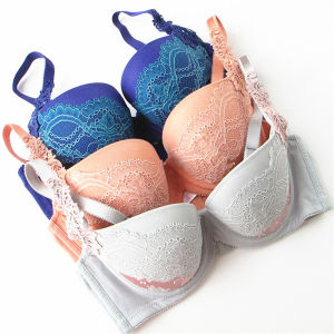 European Series Genuine Lace Top Thin Bottom Thick Three Breasted Thin Cup 70c75c Bra Womens Underwear Bra Oa23365