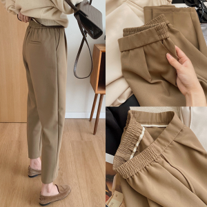 Casual Slim Fit Pants Womens Autumn Winter Loose Versatile Slim Straight Nine Tube Suit Pants Drapey Carrot Long Pants