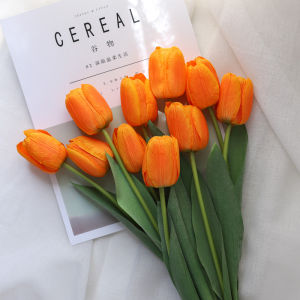 High-End Tulip Artificial Flowers Simulation Wet Feel Living Room Decorative Flower Arrangement Fake Flowers Home Decoration